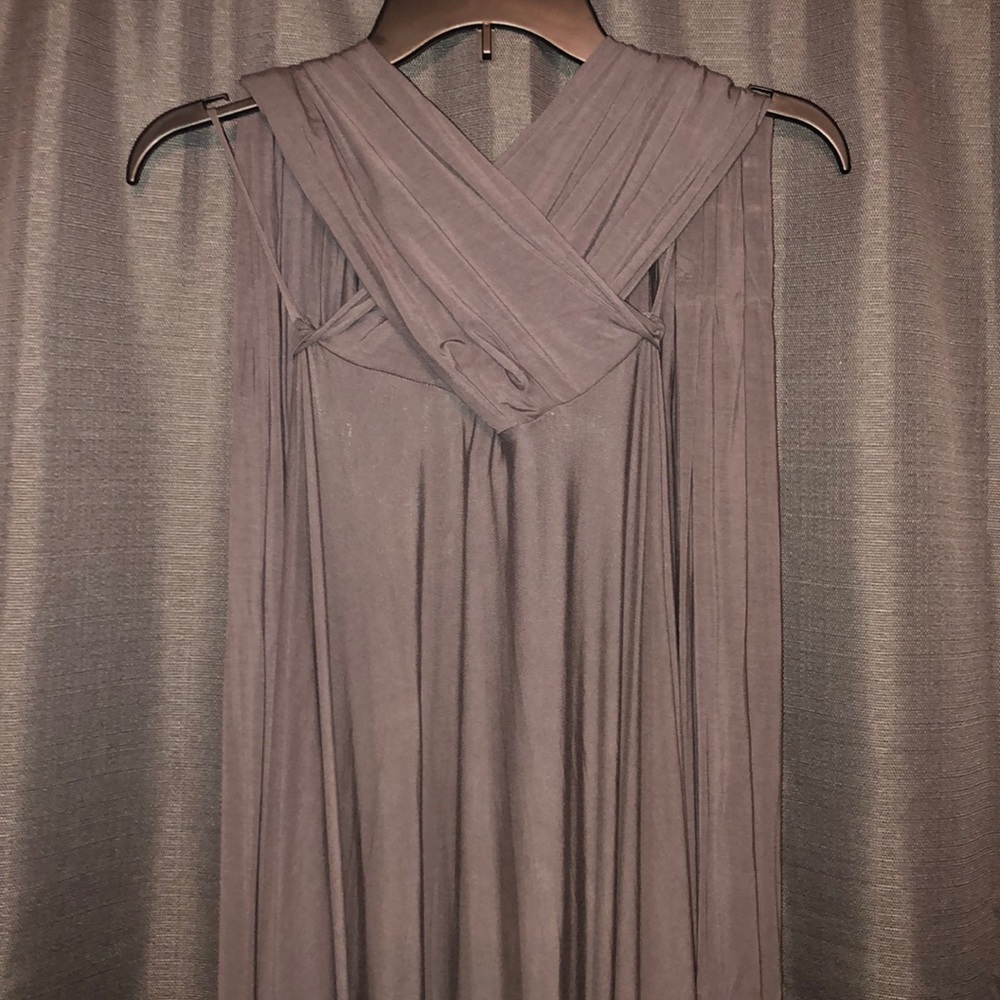 Grey multi-way maxi wrap dress